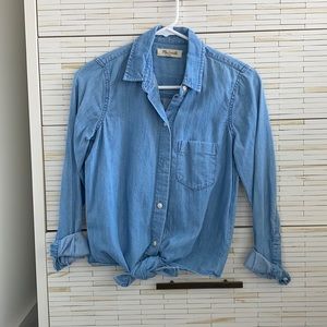 Madewell Tie-front Chambray Shirt